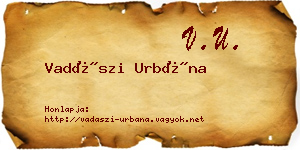 Vadászi Urbána névjegykártya